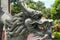 Sculpture of dragon in budhist temple Brahma Vihara-Arama Banjar in Lovina, Indonesia, Bali