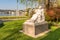 Sculpture of the dying Socrates in the Parco Ciani in Lugano city, Switzerland