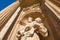 Sculpture in exterior facade of Parish Santa Ana in Penaranda de