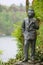 Sculpture of the famous Norwegian composer Edvard Grieg in Troldhaugen in Bergen, Norway.