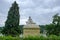 Sculpture Father Rhine and Mother Mosel on river Rhine Rhein at the Electoral Palace in Koblenz, Germany