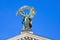 Sculpture of Glory, with a gold palm branch, on the roof of the Opera and Ballet Theatre in Lviv