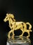 Sculpture of Golden Horse For Victory, Success Fame And Luck Studio shot