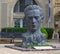 Sculpture head of Aliaga Vahid in Old City of Baku