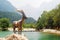 A sculpture of ibex at Jasna lake, Slovenia