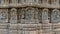 Sculpture of Indian Gods and war Scenes on the Javagal Temple Wall, Hassan, Karnataka