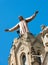 Sculpture of Jesus on emple of Sagrat Cor at Tibidabo