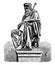 Sculpture of John Wycliffe, vintage illustration