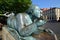 Sculpture of a lying fat naked woman in Bamberg, Germany