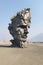 A sculpture made out of rocks in the desert, AI