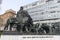 Sculpture of Marc Anton with lions by Arthur Strasser near famous Secession Building in Vienna, Austria. January 2022