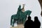 sculpture monument to the first king of Hungary Saint Stephen, Szent Istvan kiraly on Castle Hill, near Matthias Church