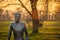 Sculpture of Nikola Tesla along the new PoÅ¾ega promenade