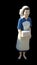 Sculpture of a nurse carrying donation charity box