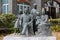 Sculpture of Pearl S. Buck, her parents, younger sister, Chinese nanny at Park in Zhenjiang
