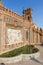 Sculpture and pond of the Oval Stairs monument in historic city Teruel