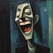 Sculpture Poster Laughing Man In Psychotic Cubism Style