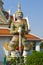 The sculpture of Rakshasa guarding the entrance to Wat Arun temple. Bangkok