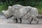 Sculpture of a Rhino made of stone