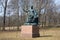 The sculpture of the Roman Emperor Nerves in the Catherine Park, april day. Tsarskoye Selo