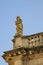 Sculpture of a saint at the Church of St. Vlach on Stradun Street in Dubrovnik. Left fragment. Croatia. Europe.