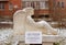 Sculpture Seated Angel in Gatchina Leningrad region.