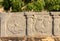 Sculpture on stone of Mandala and goose at Royal Enclosure, Hampi, Karnataka, India