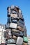 Sculpture with suitcases in Paris, France