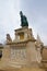 Sculpture to the first king of Hungary Saint Stephen, Szent Istvan kiraly on Castle Hill, near Matthias Church