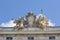 A sculpture on top of the building of Constitutional Court of Italy, Rome, Italy