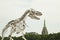 Sculpture of a Tyrannosaurus skeleton in Paris