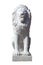 Sculpture of white marble sitting lion