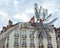 Sculpture and windows in Nantes square.