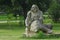 Sculpture of a woman with a sheaf of wheat