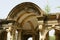 Sculptured archway at the Italian garden of Hever castle in England