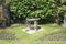 Sculptured table at the Italian garden of Hever castle in England