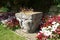 Sculptured vase at Hever castle garden in England