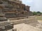 The sculptured wall in Mahanavami dibba in Hampi Karnataka India