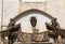Sculptures above the entrance to the Church of Purgatorio in Gravina in Puglia.