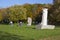 Sculptures in an autumn Montreal park