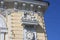 Sculptures and bas-reliefs of the facade of the  building with angels