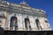 Sculptures and bas-reliefs of the facade of the  building with women