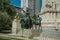 Sculptures of Don Quixote and Sancho Panza at Monument in Madrid