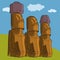 Sculptures of Easter island Rapa Nui