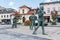 Sculptures of medieval salt mine workers at the main market square