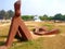 Sculptures of Relaxation and Mermaid at Shankumugham Beach, Thiruvananthapuram, Kerala, India