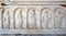 Sculptures on the Roman marble sarcophagus in Ephesus Efes museum