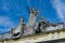 Sculptures on the roof of Arena del Sole Theatre in Bologna