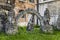 Sculptures of saints in the courtyard of St. Paul`s Cathedral