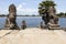 Sculptures at Srah Srang in Angkor